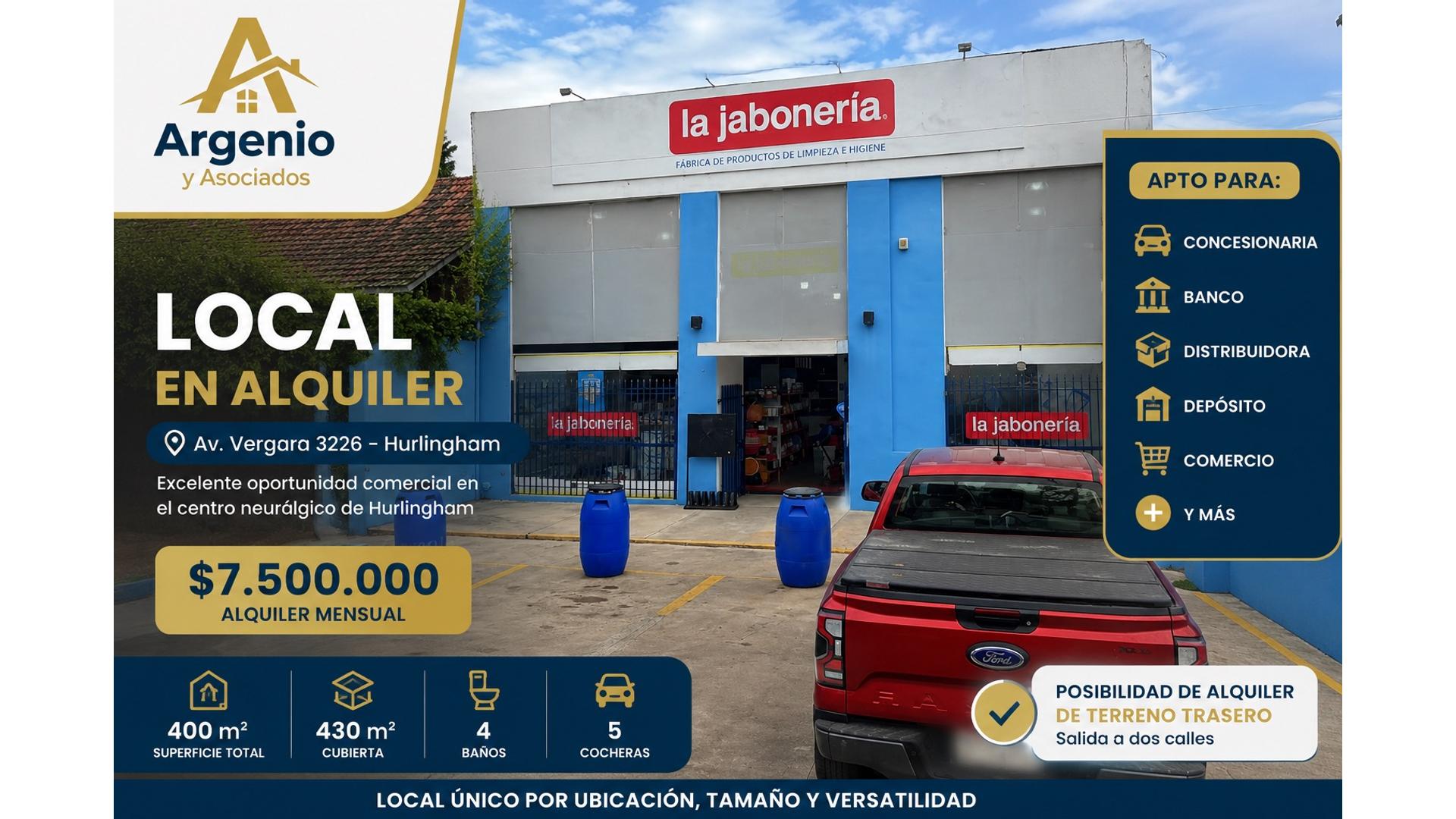 Av. Vergara 4100 - ARS7.500.000 - Local - en Alquiler